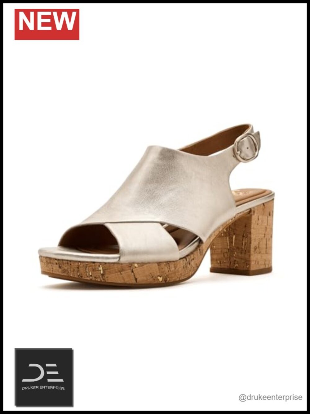 Women's Heeled Sandals Leather Peep Toe Block Heel Slingback
